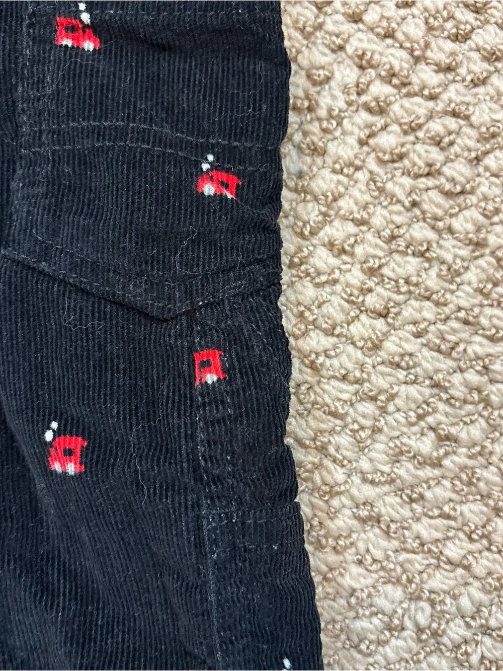 Oshkosh Toddler Train Corduroy Overalls - Black Size 9 Months